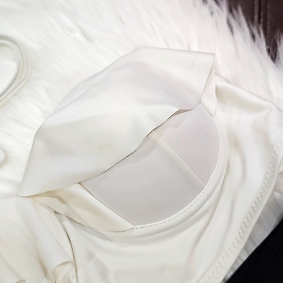 Retro ✦ Push-Up Ruffled Tankini Set ✦ Black & Ivory Sweetheart Top High-Waisted - Picture 11 of 17